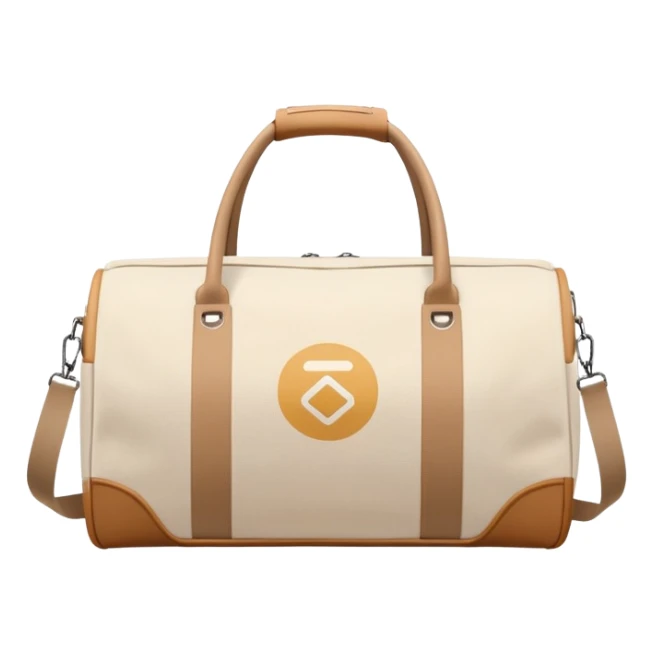 white and beige gym bag, minimal aesthetic sticker