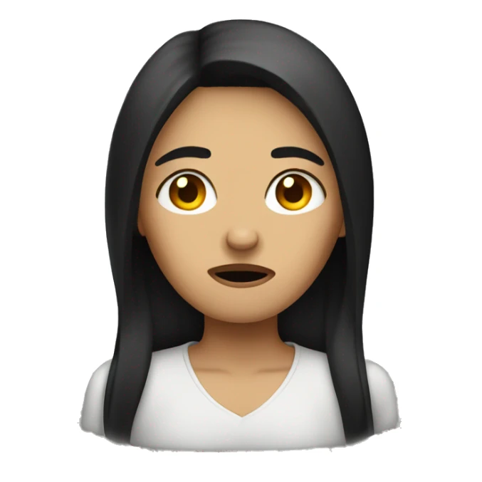 Dark hair woman upset sticker