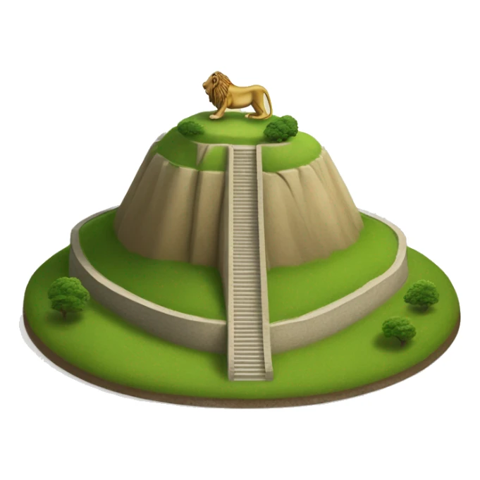 Lion's mound in Waterloo. It's green hill with a lion statue at the top sticker