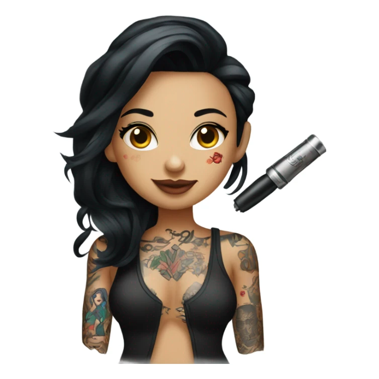 Female tattoo artist with black hair  sticker