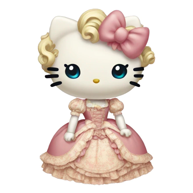 vintage rococo hello kitty sticker