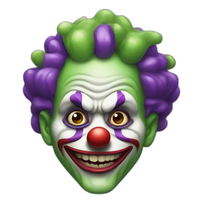 green and purple scary clown sticker