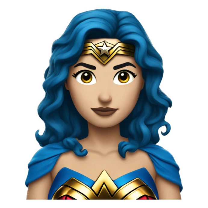 wonder woman face blue costume sticker