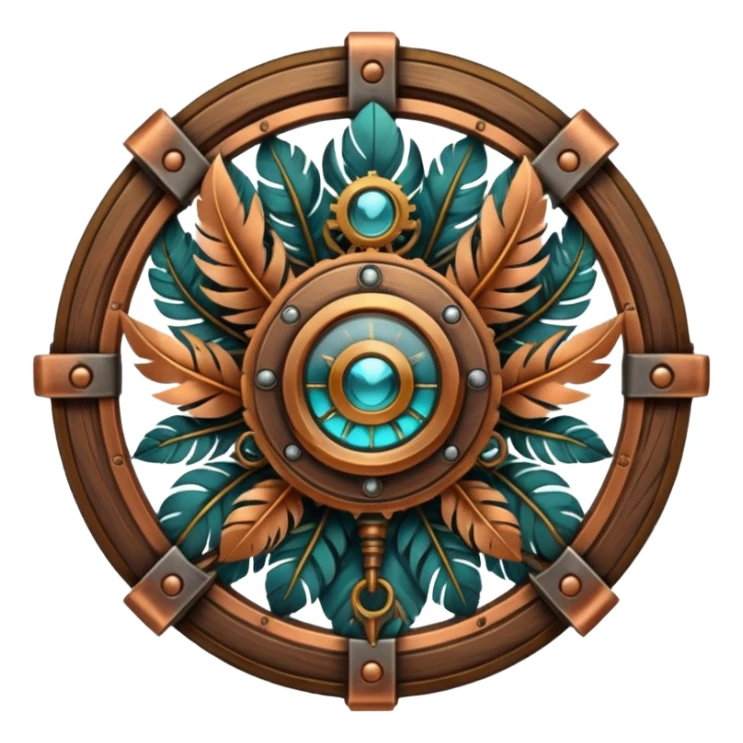 steampunk industrial and tribal nature faction emblem sticker