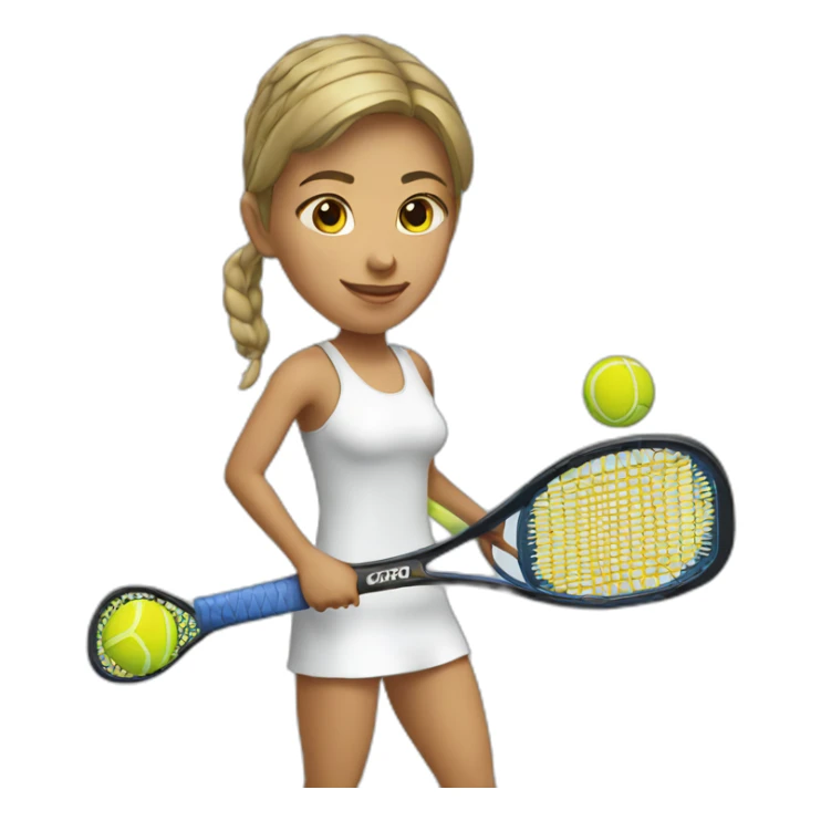 Woman who is playing padel, in white clothing sticker