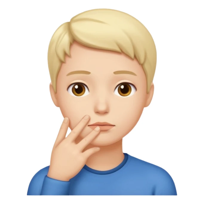 Persona indecisa tocándose la barbilla. sticker
