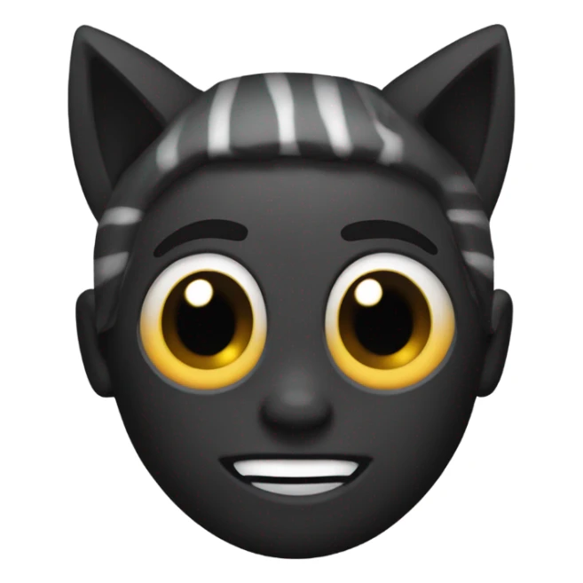 EvilLarry looking freaky sam as this emoji but with cat ears and black skin sticker