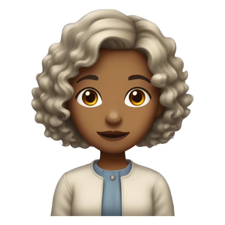 Short-haired wavy girl with a mole near her lip. sticker