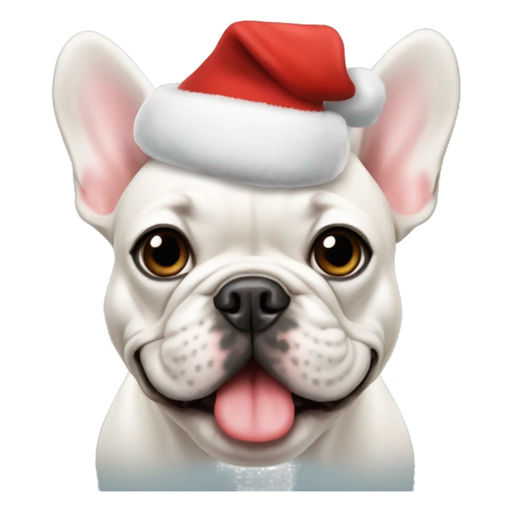 French bulldog with a Christmas hat  sticker