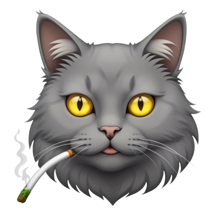 Make a nasty cat that smokes cat's weed sticker