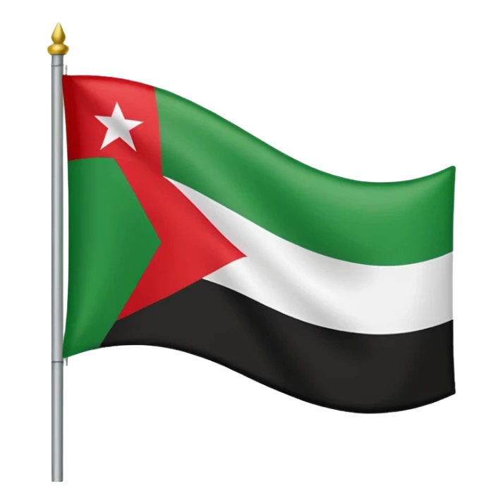 The flag had a three lined color, the top is green with Arabic written لا اله الا الله محمد رسول الله، in the moliddle it's white with black star, in the bottom is red color sticker