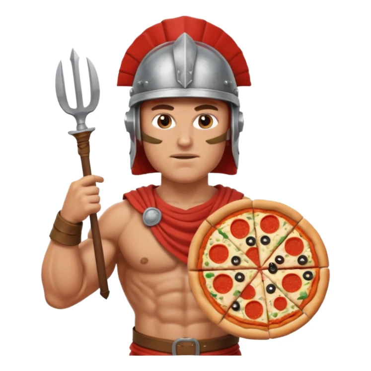 greece ancient warrior with pizza sticker