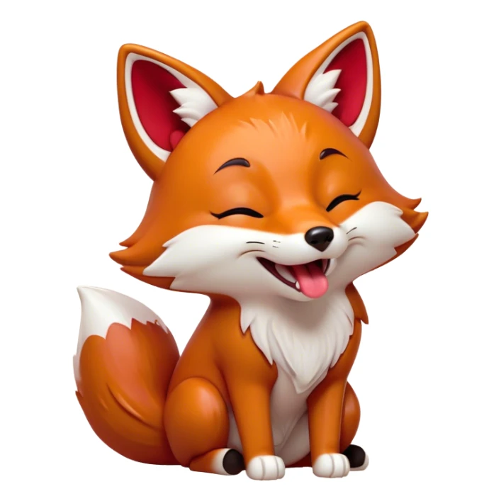 Cinematic Cute Yawning Fox Portrait Emoji, Head tilted slightly with a dramatic, wide-open yawn, showcasing a soft, velvety red Fur with subtle white accents, floppy ears slightly drooping, round amber eyes barely open in drowsy contentment, Simplified yet irresistibly adorable features, highly detailed, glowing with a soft, cozy glow, high shine, relaxed yet expressive, stylized with a touch of natural whimsy, bright and endearing, soft glowing outline, capturing the essence of a sleepy yet affectionate fox, so drowsy it feels like it could stretch right out of the screen and curl up for a nap! sticker