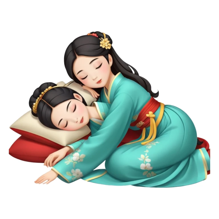 Beautiful girl sleeping in Hanfu sticker