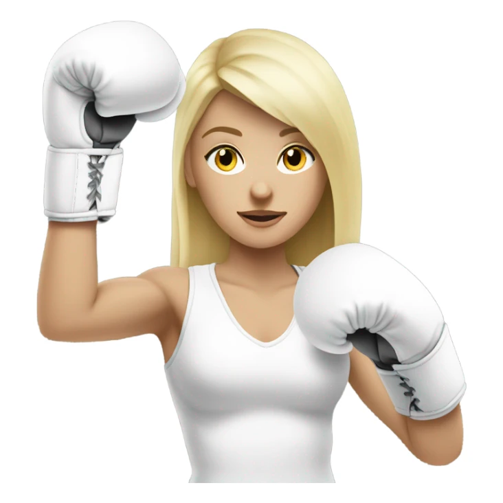 Boxing blonde girl with white gloves sticker