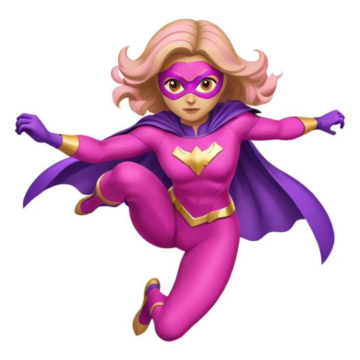 pink violet woman superhero flying sticker