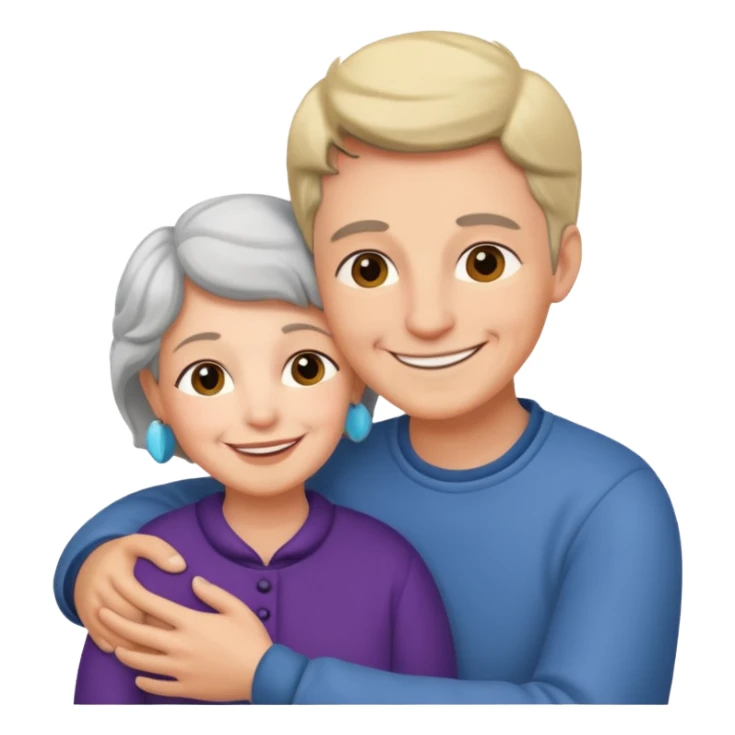 lo mismo que estas haciendo solo coloca alado de la abuela un hombre joven  sticker