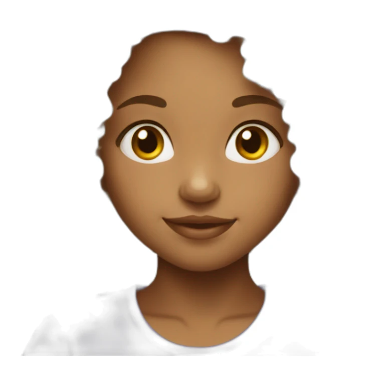 Mixed races girl with curly hair happy sticker