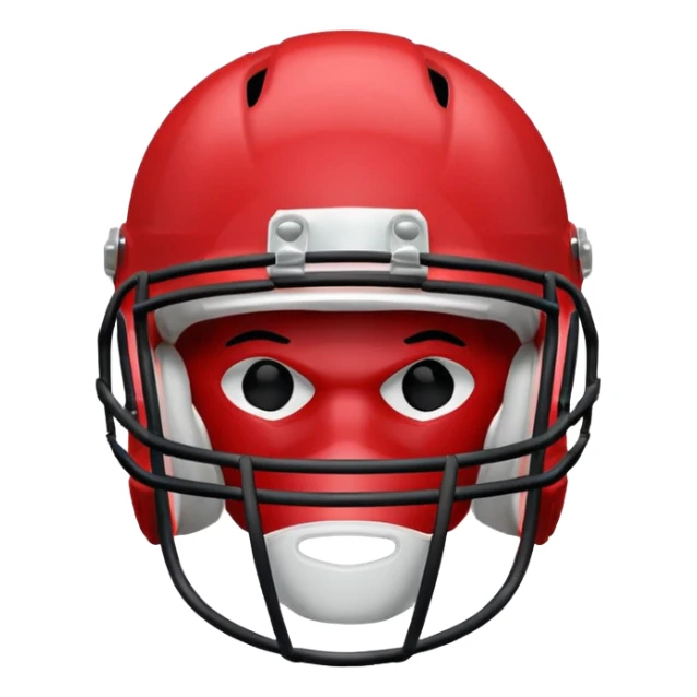 College football player helmet in light red color sticker