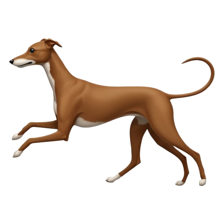 Silouhette of a brown Greyhound running sticker