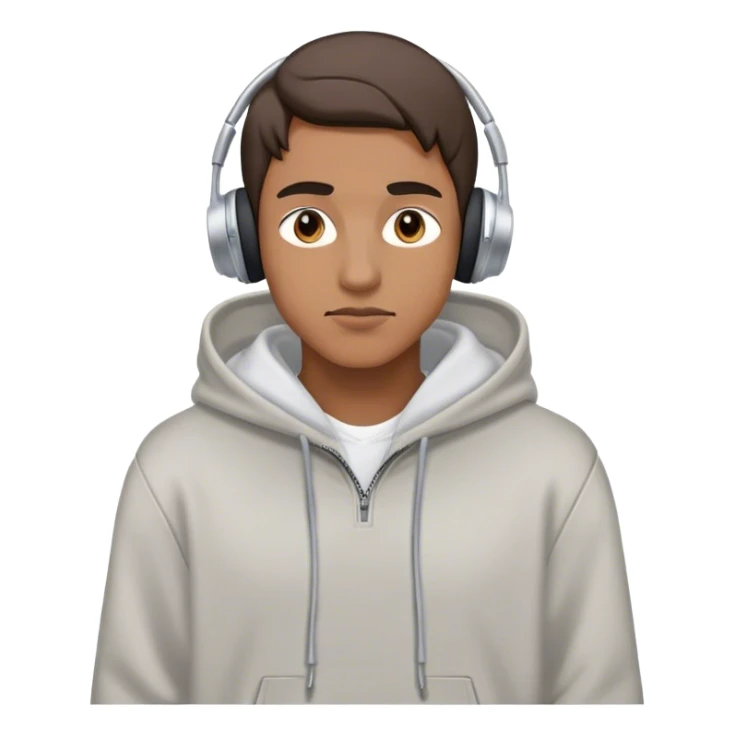 guy with hoodie and earpods, super cool sticker