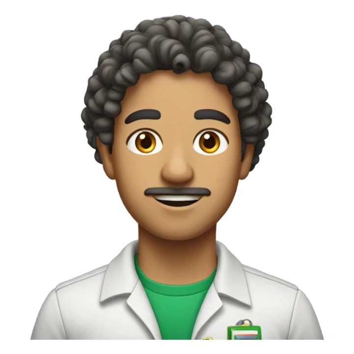 Mexican school IT technician with curly hair  sticker