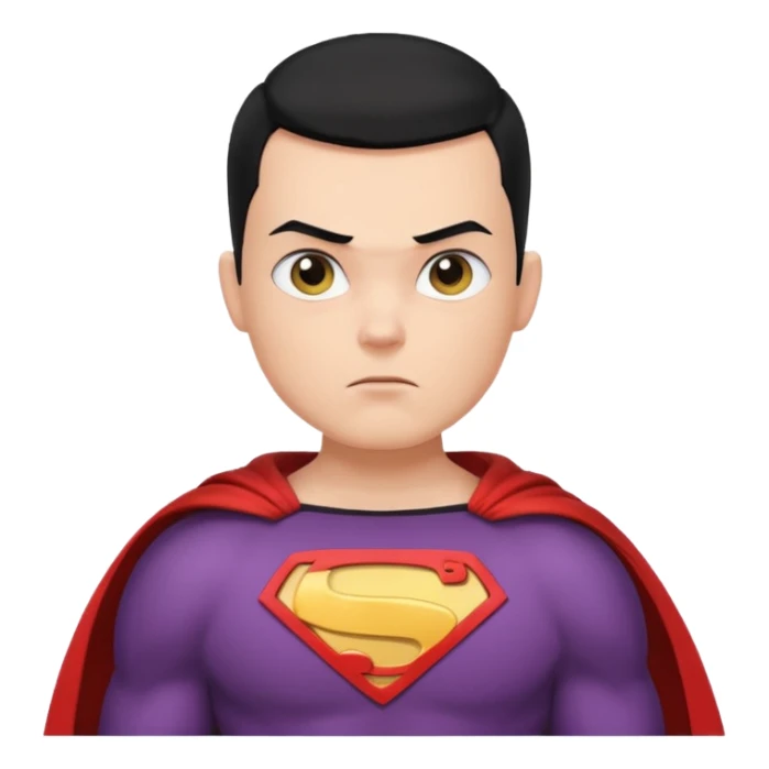 Make a superhero’s filing it’s a human white skin whit buzz cut back hair sticker