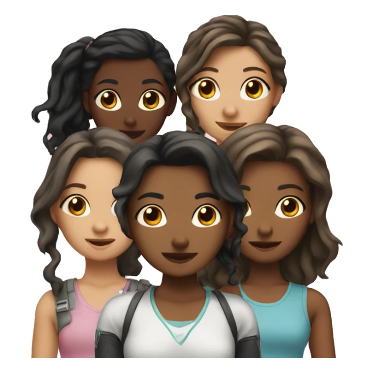 group of 5 girls sticker