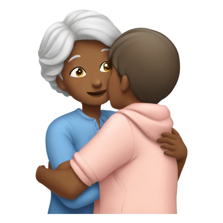 Grandma huggings with a girl sticker