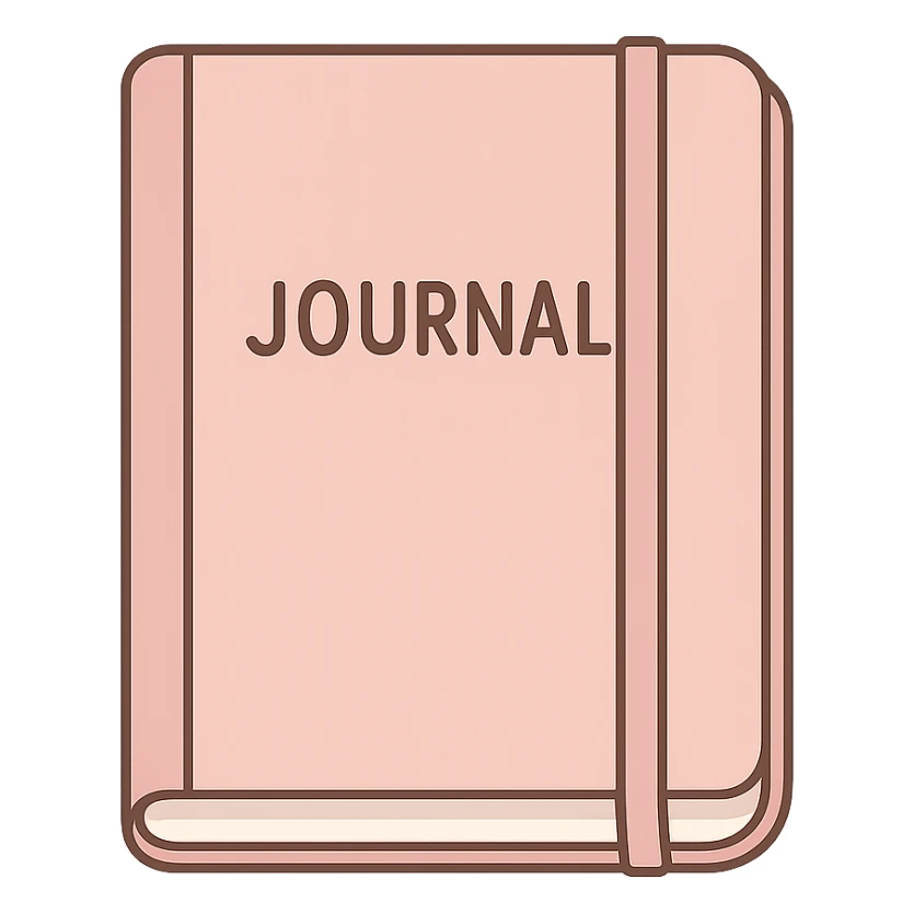 flat toon light pink journal sticker