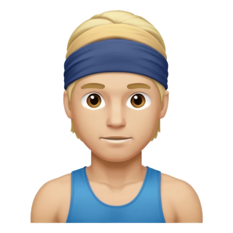 blonde male athelete with headband sticker