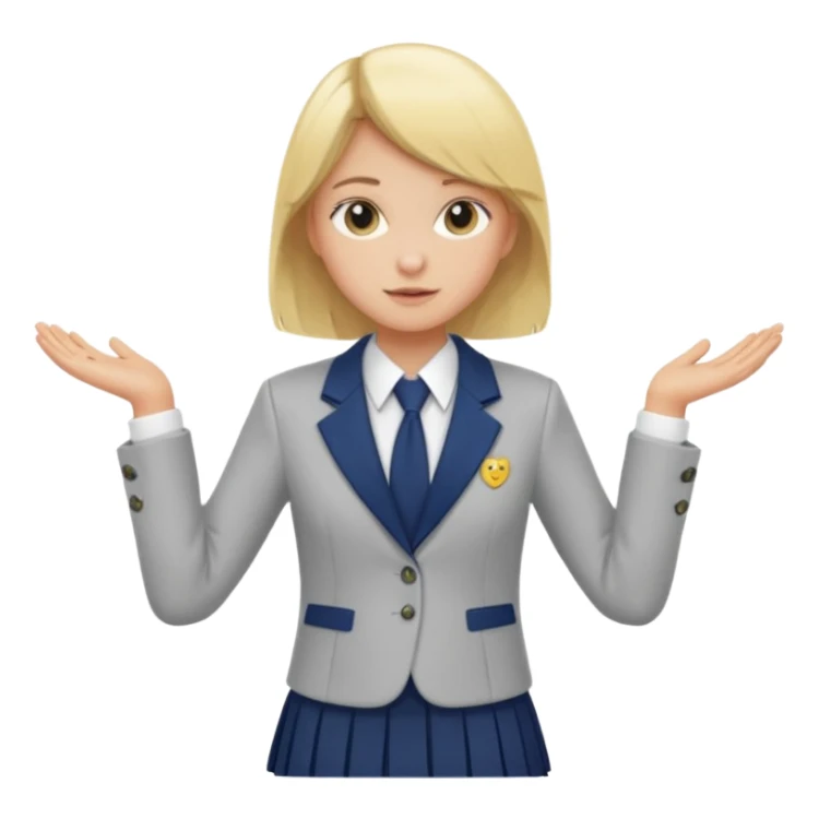 haz una chica rubia poniendose un uniforme de colegio sticker