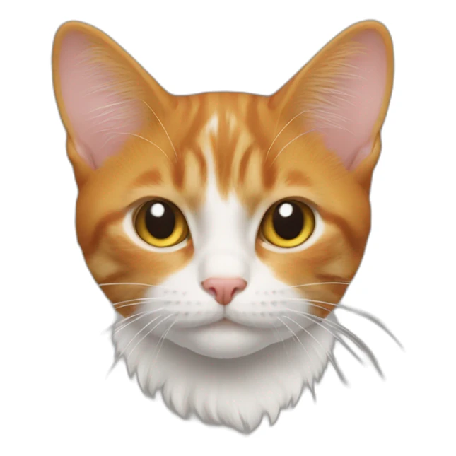un chat roux et un mulot sticker