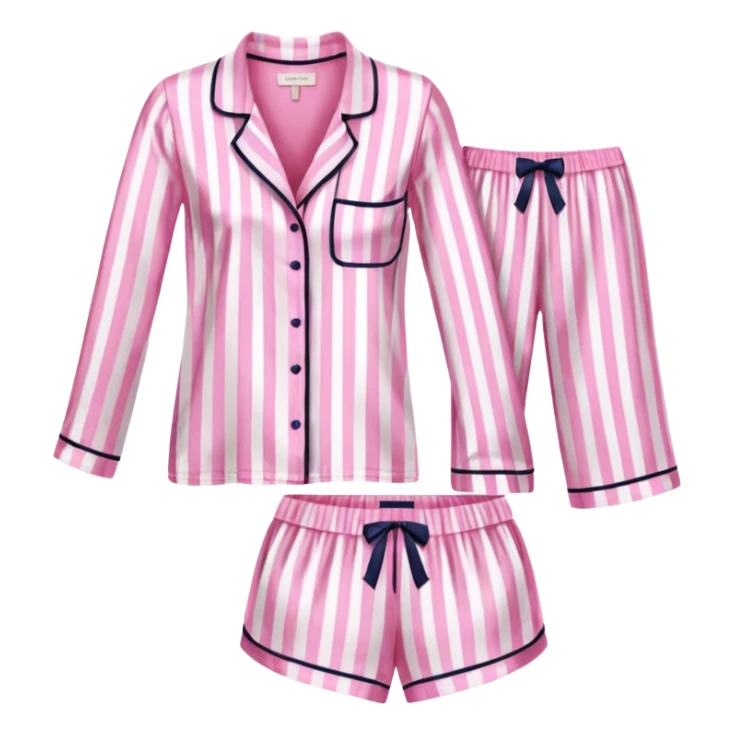 Striped pink and white silk Victoria’s Secret pajama set sticker