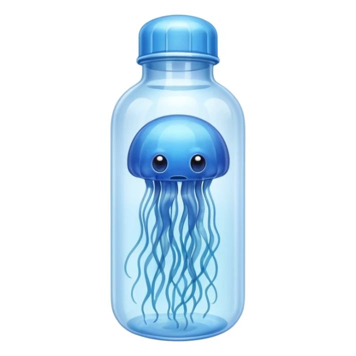 sea jellyfish stuck leg in plastic bottle sticker