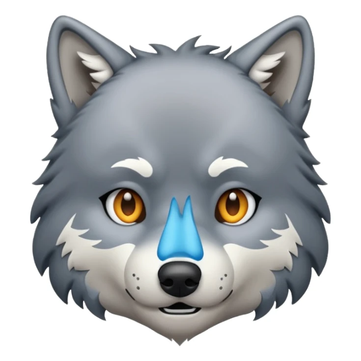 un lobo con frio sticker