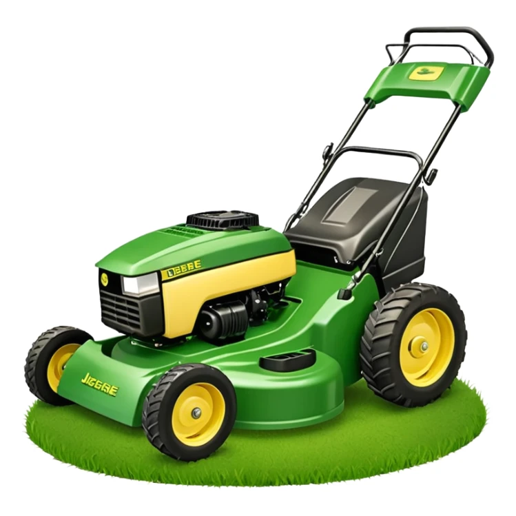 Johb Deere Lawn mower together with a few grass clippings sticker