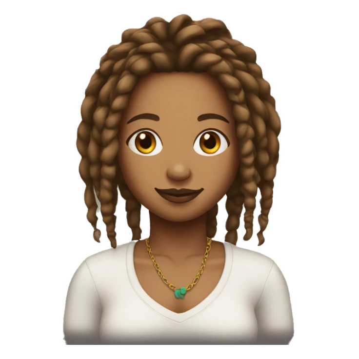 A chingy girl with dreadlocks with brown skin tone sticker