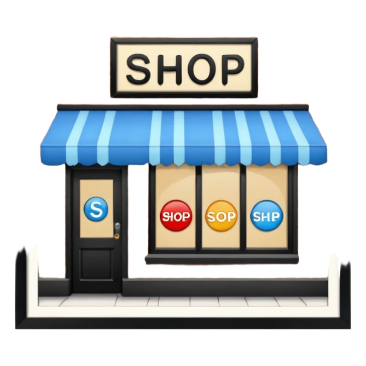 shop with the word shop in the sign sticker