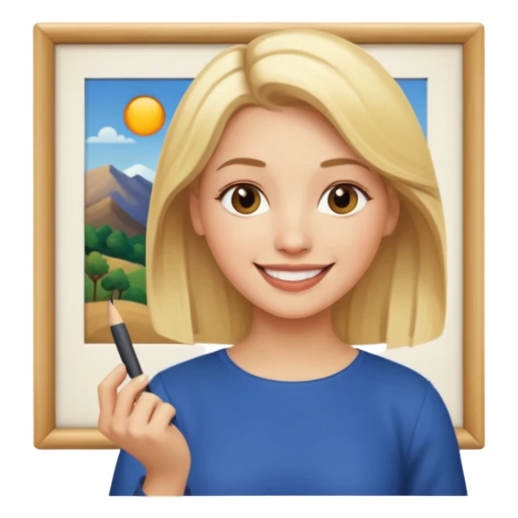 Women with blonde hair teaching art sticker