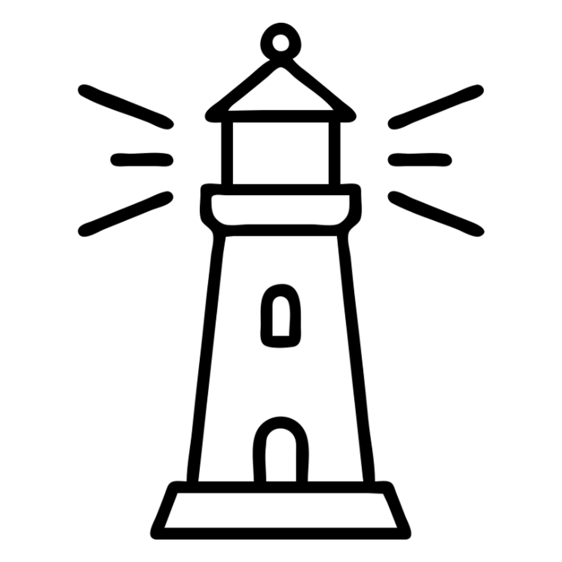 lighthouse, modern icon style, simple and clear lines, minimal details, easily recognizable, suitable for app or website use sticker