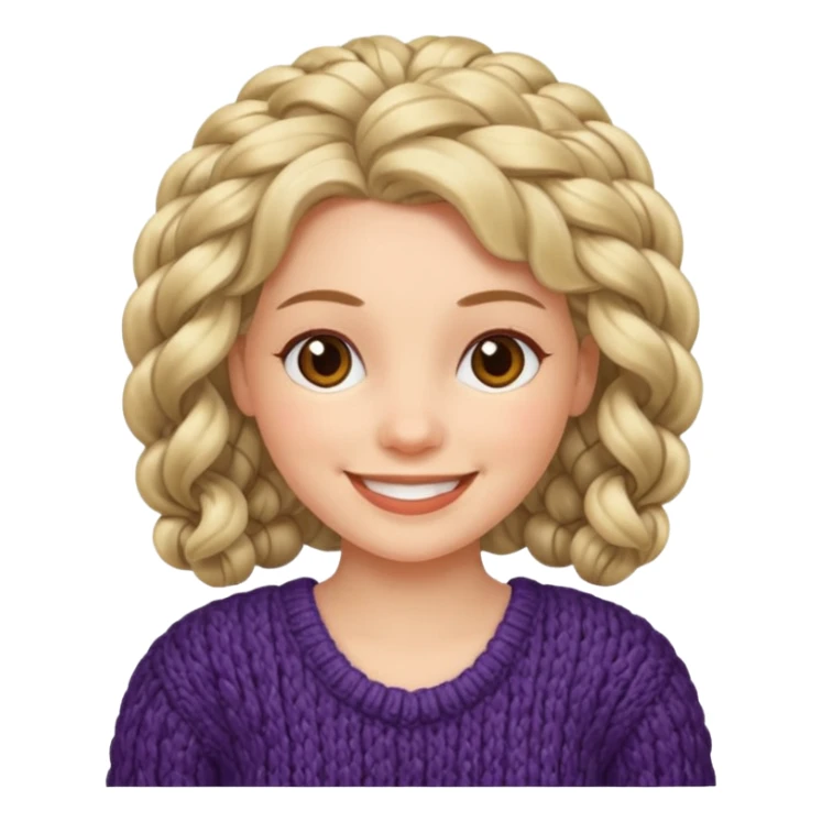 Knitted hair woman sticker