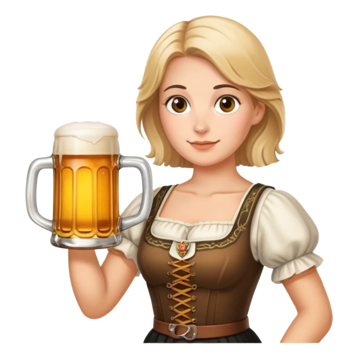 German woman holding a stein of beer in the hands  sticker