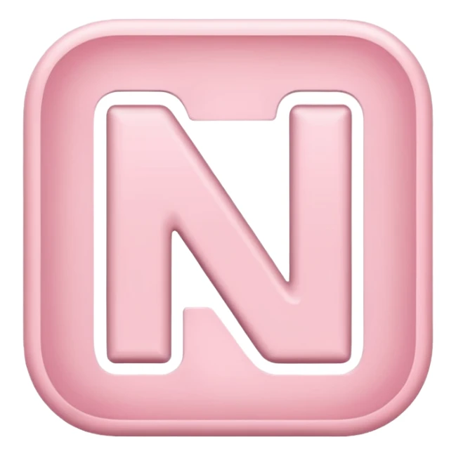 Netflix aesthetic isolated "N" logo in pastel pink sticker