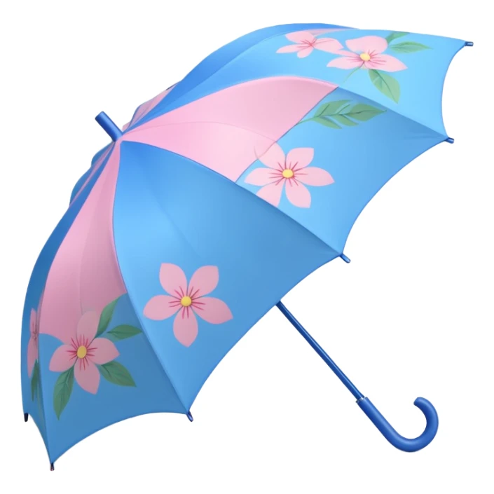 Blue and pink pastel umbrella sticker