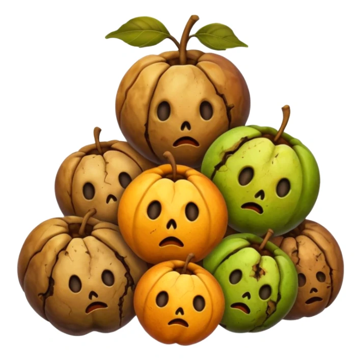 small pile of rotten fruits sticker
