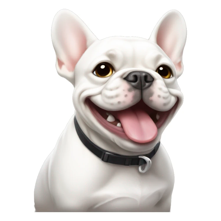 White French Bulldog smiling sticker