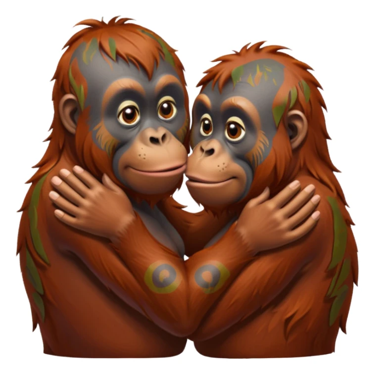 Kissing orangutang sticker