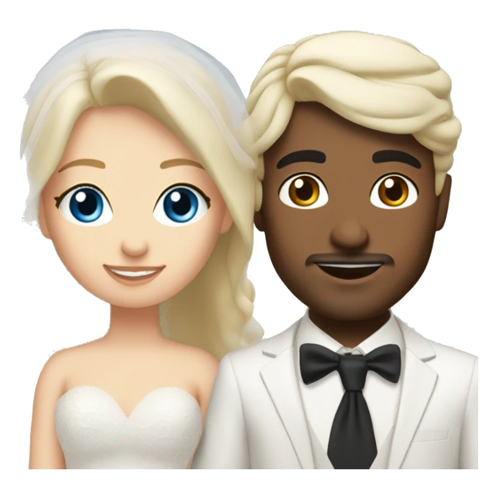 wedding couple middle eastern looking guy blonde girl blue eyes sticker