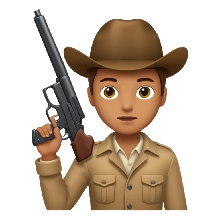 Person holding a gun sticker